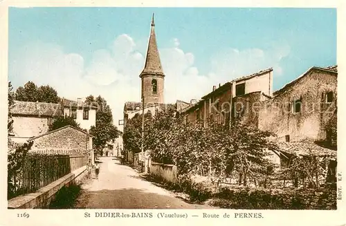 AK / Ansichtskarte Saint Didier_Vaucluse Route de Pernes Eglise Saint Didier Vaucluse