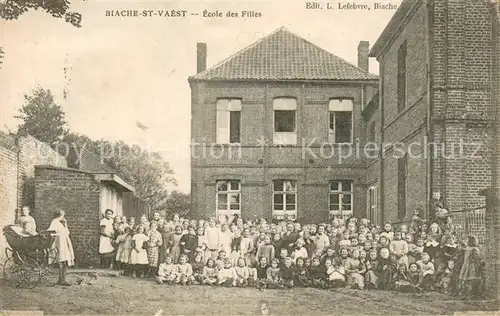 AK / Ansichtskarte Biache Saint Vaast Vaest_62_Pas de Calais Ecole des Filles Gruppenbild 