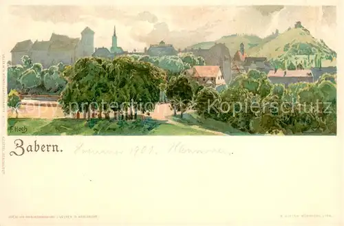 AK / Ansichtskarte Zabern_Saverne_67_Alsace Panorama Kuenstlerkarte Deutsche Reichspost 