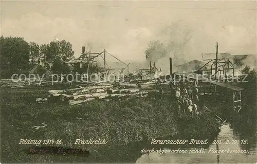 AK / Ansichtskarte Vouziers_08_Ardennes Feldzug 1914 16 Brand durch Fliegerbomben 