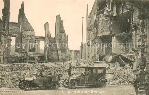 AK / Ansichtskarte Lille_59 nach dem Brande Truemmer Ruinen 1. Weltkrieg 