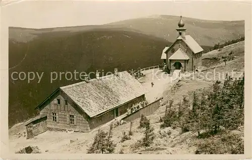 AK / Ansichtskarte Heidebruennel_Heidebruennl_Loucna_nad_Desnou_CZ Kapelle u. Haus Aussenansicht 