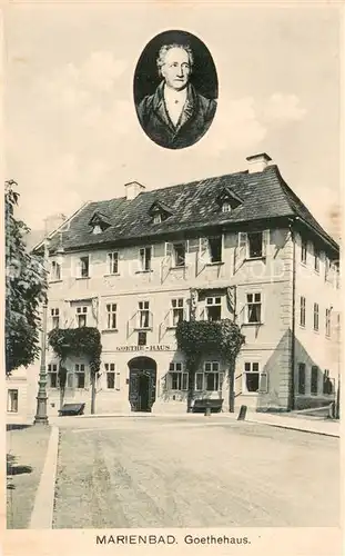 AK / Ansichtskarte Marienbad_Tschechien_Boehmen Goethehaus Aussenansicht Marienbad_Tschechien
