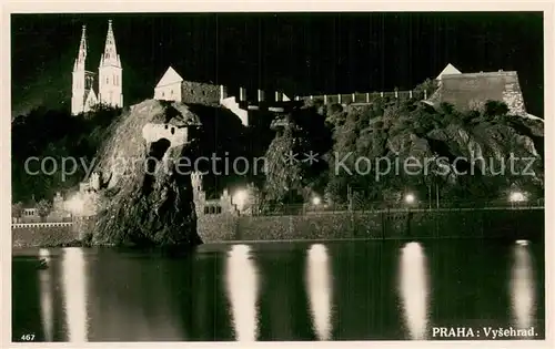 AK / Ansichtskarte Prag__Prahy_Prague Vysehrad Bei Nacht 