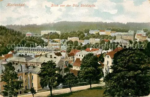 AK / Ansichtskarte Marienbad_Tschechien_Boehmen Blick v. d. Villa Waldidyll Marienbad_Tschechien