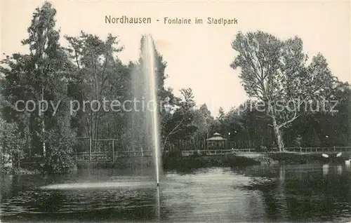 AK / Ansichtskarte Nordhausen__Thueringen Fontaine im Stadtpark 