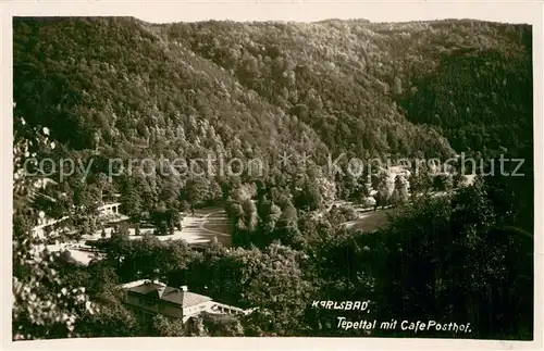AK / Ansichtskarte Karlsbad_Eger_Karlovy_Vary Tepeltal m. Cafe Posthof 