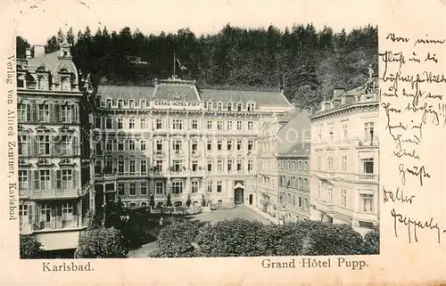 AK / Ansichtskarte Karlsbad_Eger_Karlovy_Vary Grand Hotel Pupp Aussenansicht 