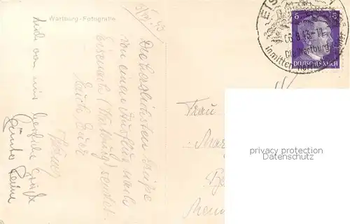 AK / Ansichtskarte Eisenach Die Wartburg nach Norden 