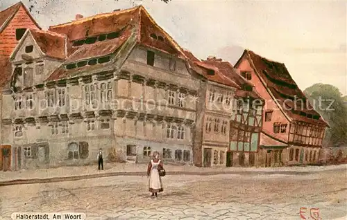 AK / Ansichtskarte Halberstadt Am Woort Kuenstlerkarte E. G.  Halberstadt