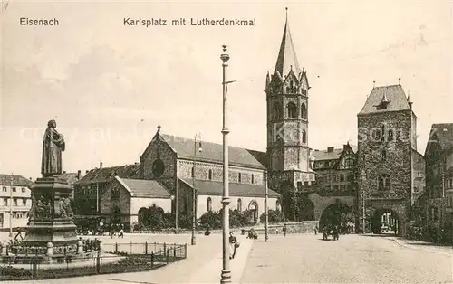 AK / Ansichtskarte Eisenach Karlsplatz mit Lutherdenkmal 