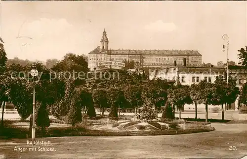 AK / Ansichtskarte Rudolstadt Anger mit Schloss Rudolstadt