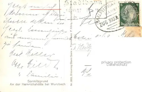 AK / Ansichtskarte Sormitzgrund An der Heinrichshuette Sormitzgrund