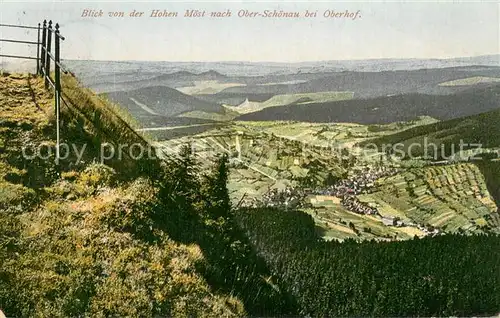 AK / Ansichtskarte Oberschoenau_Thueringen Blick von der Hohen Moest Oberschoenau Thueringen