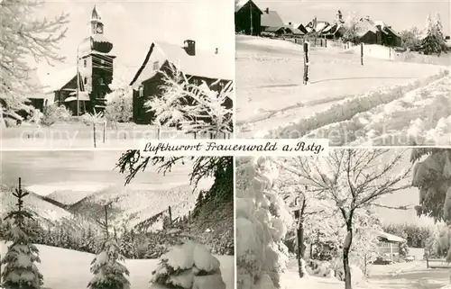 AK / Ansichtskarte Frauenwald_Thueringen Kirche Winteridylle Frauenwald Thueringen
