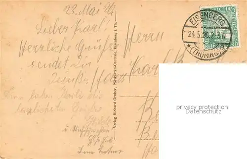 AK / Ansichtskarte Eisenberg_Thueringen Blick auf Geyers Garten Eisenberg Thueringen