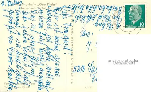 AK / Ansichtskarte Breitenbach_Rossla Genesungsheim Otto Diehr Breitenbach_Rossla