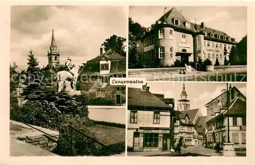 AK / Ansichtskarte Langensalza_Bad Kirche Reiterstandbild Schloss Strassenpartie Langensalza_Bad