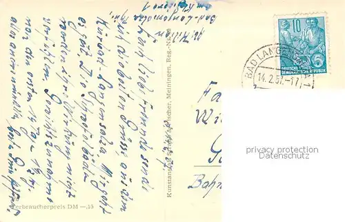 AK / Ansichtskarte Langensalza_Bad Kirche Reiterstandbild Schloss Strassenpartie Langensalza_Bad