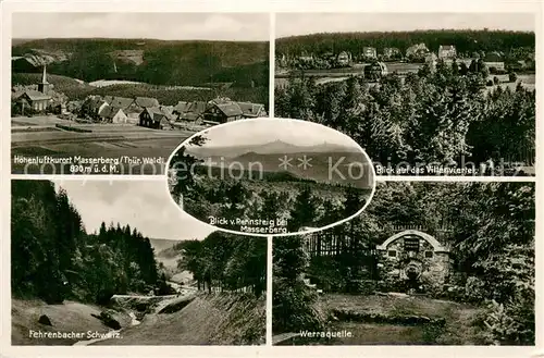 AK / Ansichtskarte Masserberg Villenviertel Fehrenbacher Schweiz Blick vom Rennsteig Werraquelle Masserberg
