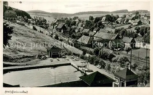 AK / Ansichtskarte Tanne_Harz Ortsansicht mit Freischwimmbad Tanne_Harz