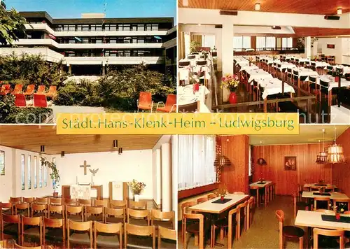 AK / Ansichtskarte Ludwigsburg__Wuerttemberg Staedt Hans Klenk Heim Speisesaal Gaststube Hauskapelle 