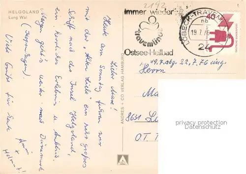 AK / Ansichtskarte Helgoland Lung Wai Helgoland