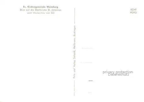 AK / Ansichtskarte Weinsberg Stadtkirche St Johannes samt Weibertreu von SO Weinsberg