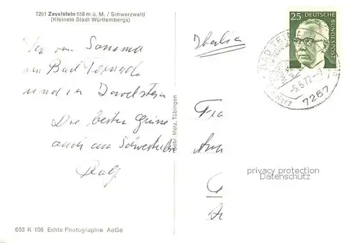 AK / Ansichtskarte Zavelstein Burgruine Zavelstein