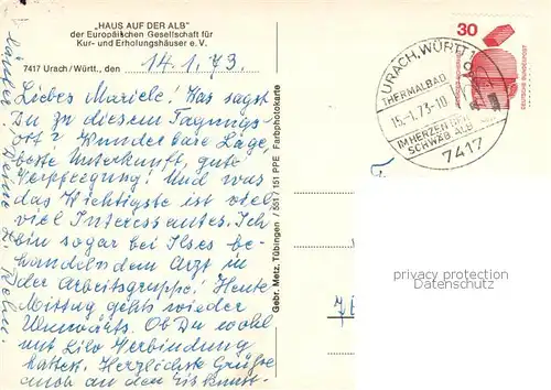 AK / Ansichtskarte Urach_Bad Haus auf der Alb Urach_Bad