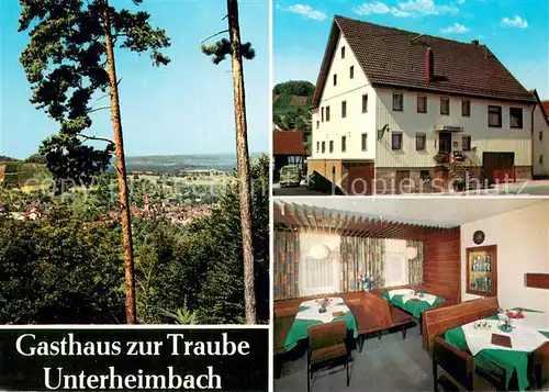 AK / Ansichtskarte Unterheimbach Gasthaus zur Traube Gaststube Panorama Unterheimbach