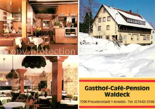 AK / Ansichtskarte Kniebis_Freudenstadt Gasthof Cafe Pension Waldeck Gastraeume Kniebis_Freudenstadt