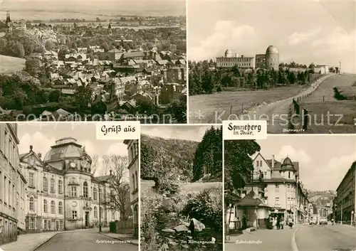 AK / Ansichtskarte Sonneberg_Thueringen Panorama Sternwarte Spielzeugmuseum Im Roemergrund Bahnhofstrasse Sonneberg Thueringen