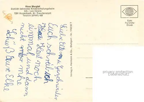 AK / Ansichtskarte Huzenbach Haus Murgtal Huzenbach