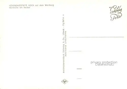 AK / Ansichtskarte Heilbronn_Neckar Hoehengaststaette Hoch auf dem Wartberg Fliegeraufnahme Heilbronn Neckar