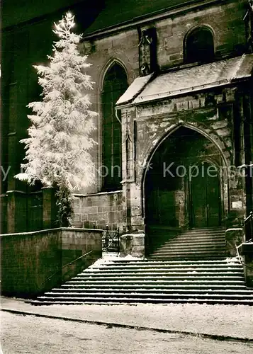 AK / Ansichtskarte Tuebingen Stadtkirche mit Weihnachtsbaum Tuebingen
