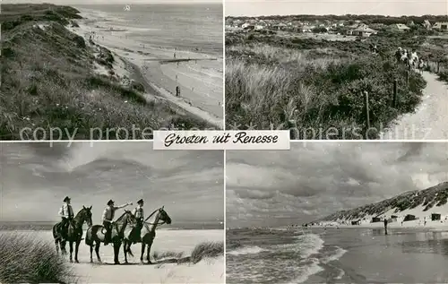 AK / Ansichtskarte Renesse_aan_Zee_NL Kueste Strandpartie Strandreiten 