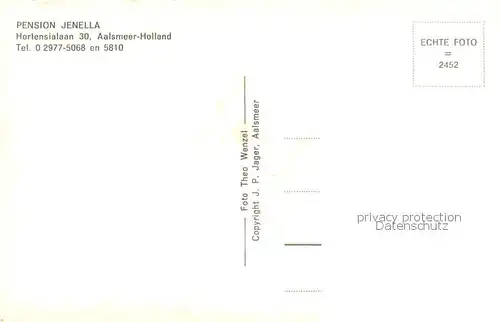 AK / Ansichtskarte Aalsmeer_NL Pension Jenella 