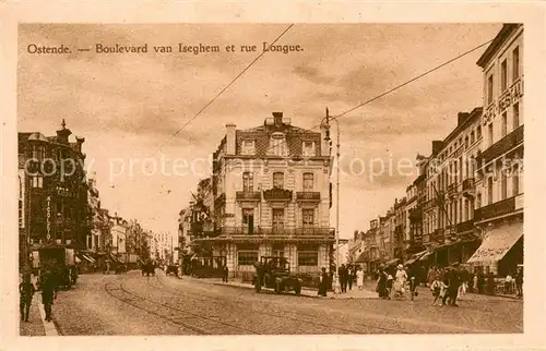 AK / Ansichtskarte Ostende_Oostende Boulevard van Iseghem et rue Longue 
