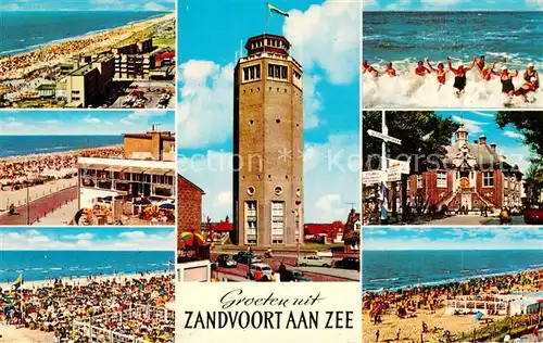 AK / Ansichtskarte Zandvoort_Holland Strandpartien Leuchtturm  Zandvoort_Holland