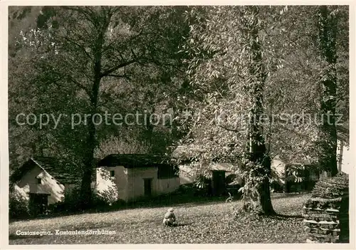 AK / Ansichtskarte Castasegna_GR Kastaniendoerrhuetten 