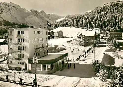 AK / Ansichtskarte Arosa_GR Wintersportplatz in den Alpen Hotel Eislaufbahn Arosa_GR