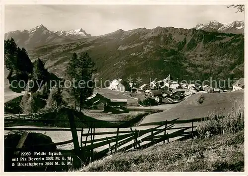 AK / Ansichtskarte Feldis_GR Panorama Blick gegen Piz Beverin Burschghorn Alpen 