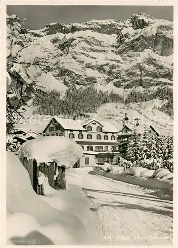 AK / Ansichtskarte Flims_GR Hotel Bellevue Alpen Winterlandschaft Flims_GR