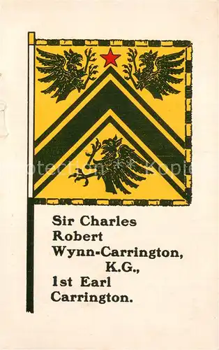 AK / Ansichtskarte Carrington_UK_Cheshire_Chester Flag Sir Charles Robert Wynn Carrington K.G. 1st Earl of Carrington 