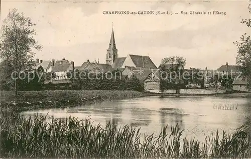 AK / Ansichtskarte Champrond en Gatine_28_Eure et Loir Vue generale et l etang 