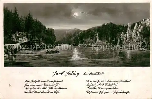 AK / Ansichtskarte Karlsbad_Eger_Karlovy_Vary Partie auf dem Fluss 