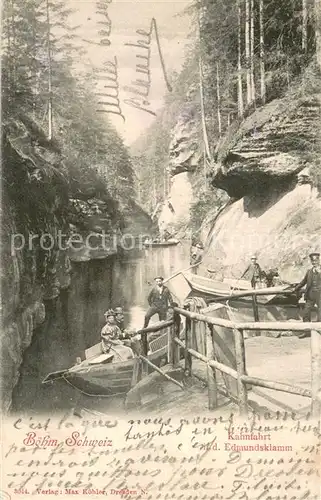 AK / Ansichtskarte Edmundsklamm_Boehmen_Hrensko_CZ Kahnfahrt  