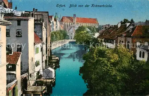 AK / Ansichtskarte Erfurt Blick v. d. Kraemerbruecke Erfurt