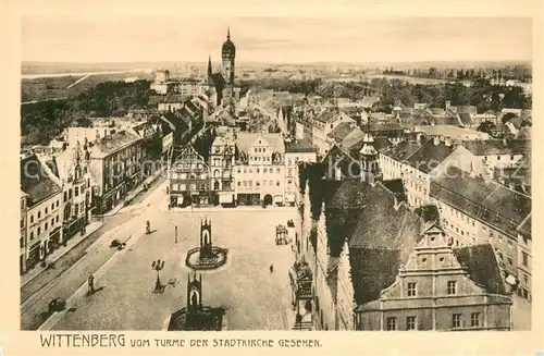 AK / Ansichtskarte Wittenberg__Lutherstadt Marktplatz v. d. Stadtkirche aus 